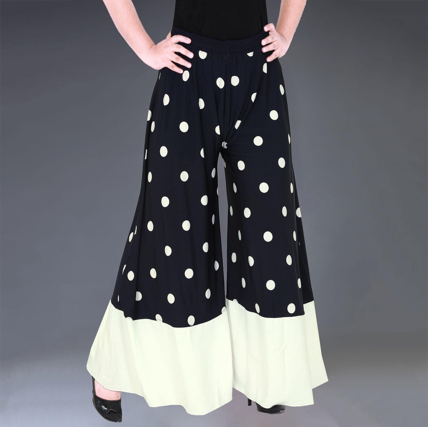 Polka Dot Contrast Circular Palazzo