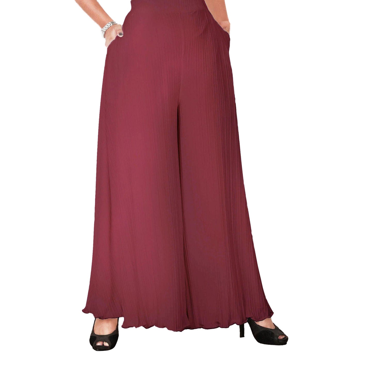 High Quality Basic Palazzo - Maroon