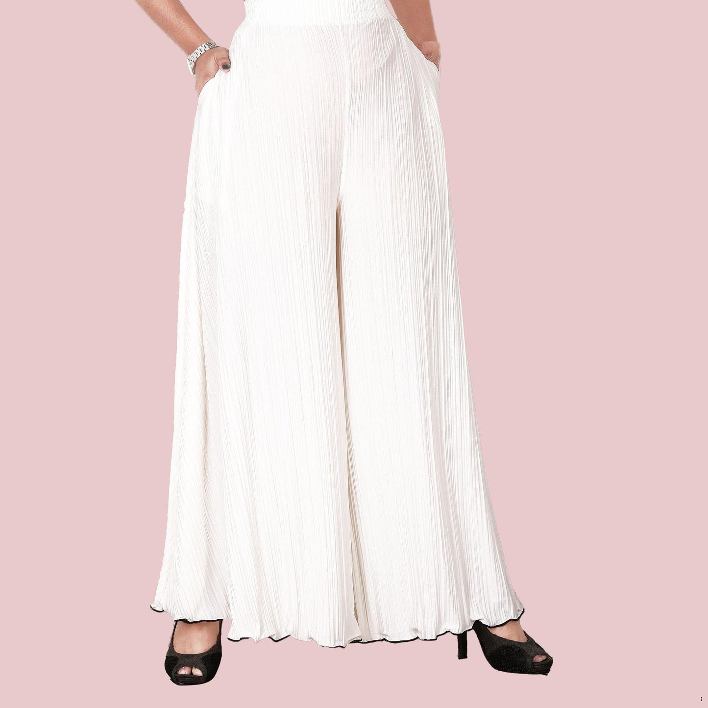 High Quality Basic Palazzo - White