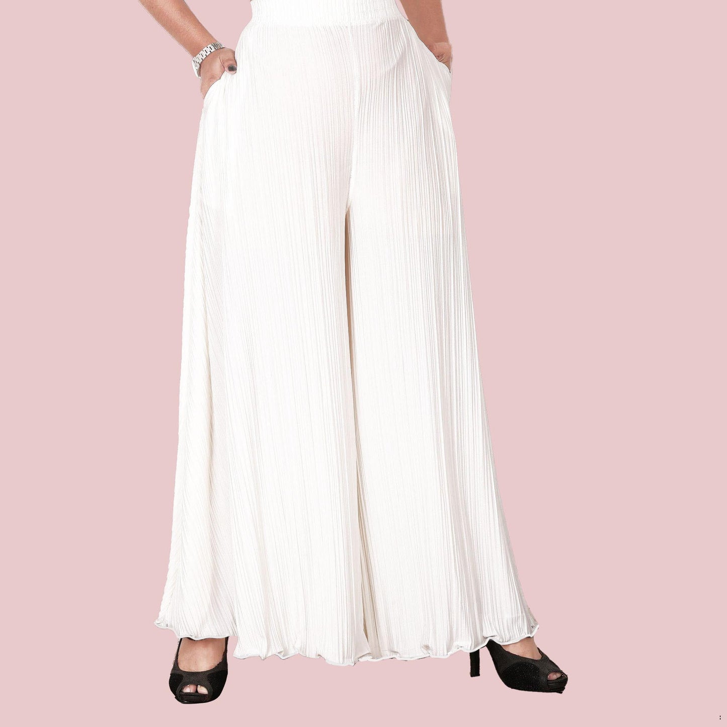 High Quality Basic Palazzo - White