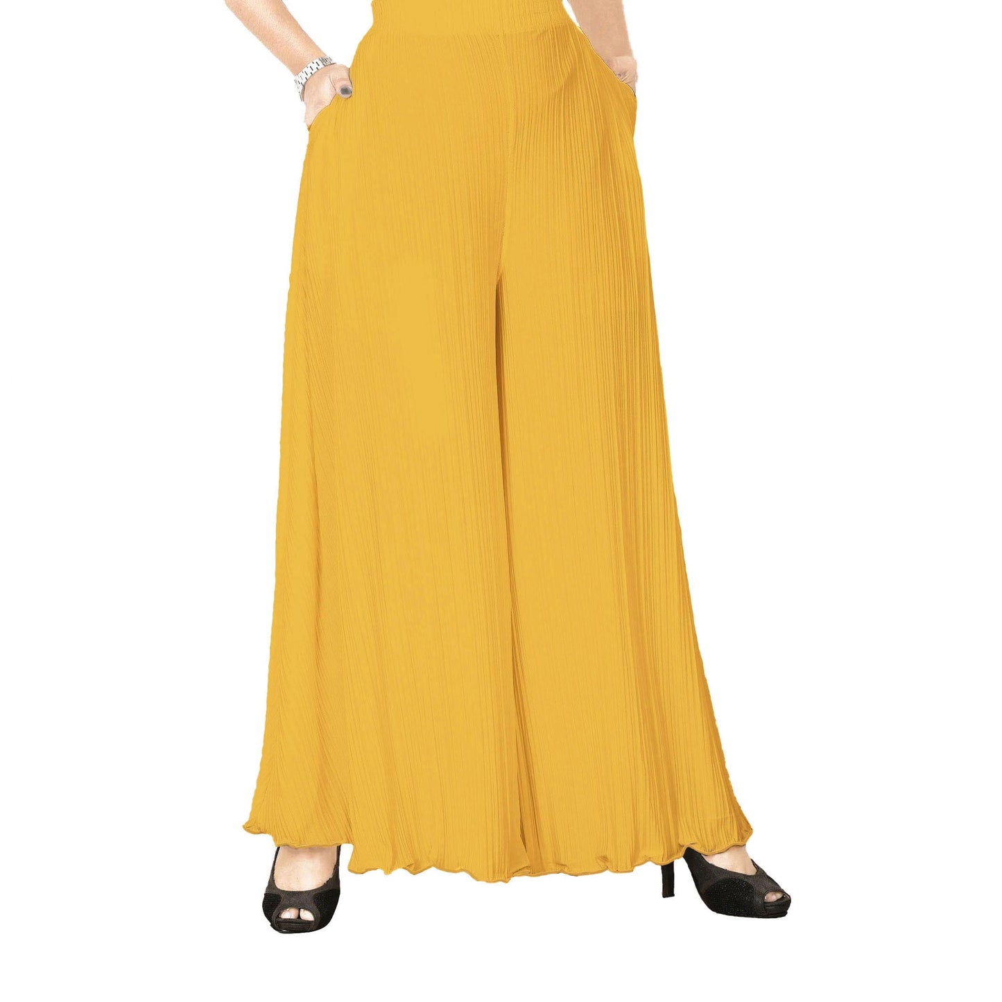 High Quality Basic Palazzo - Yellow