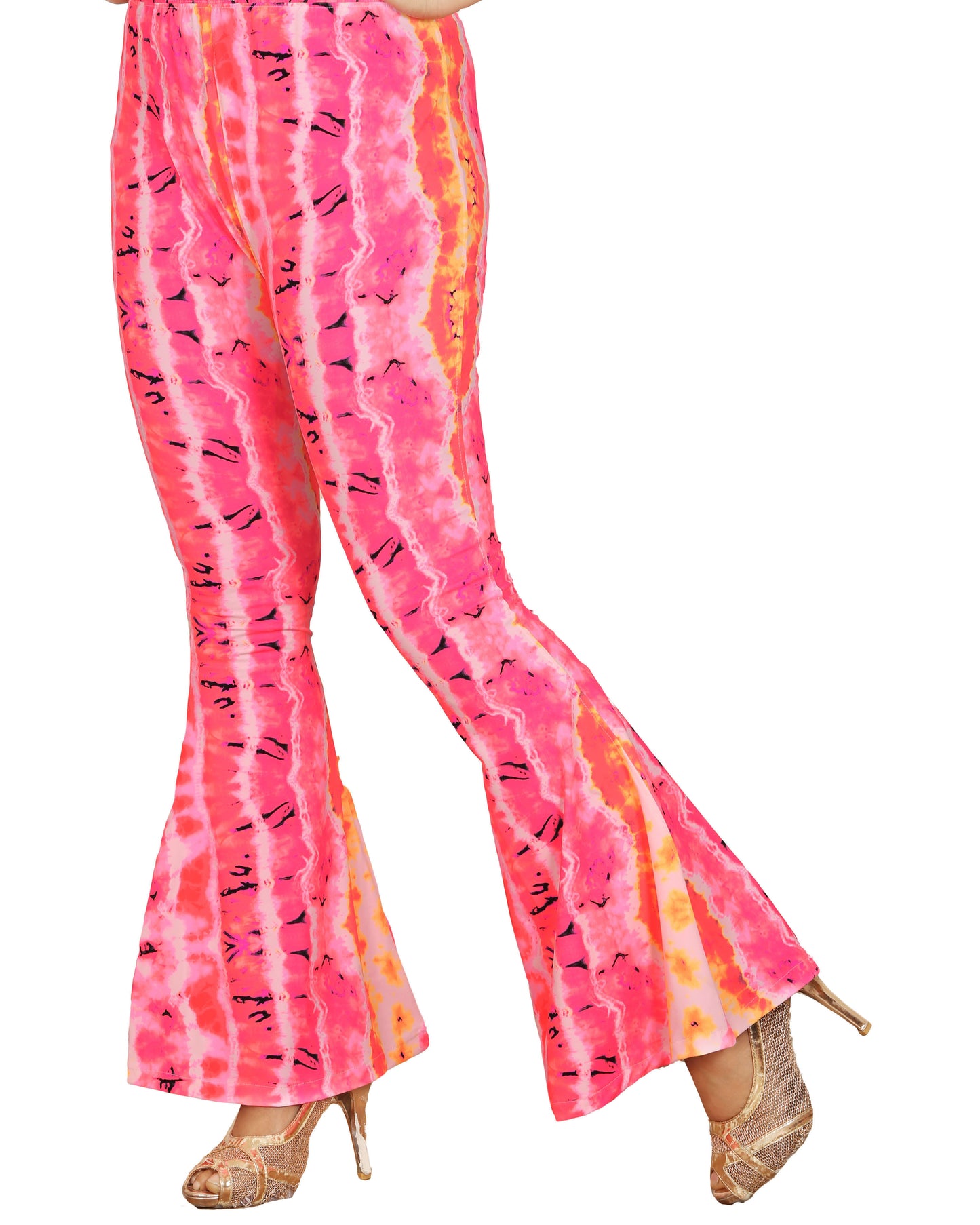 Printed Bell-Bottom Pant - Pink