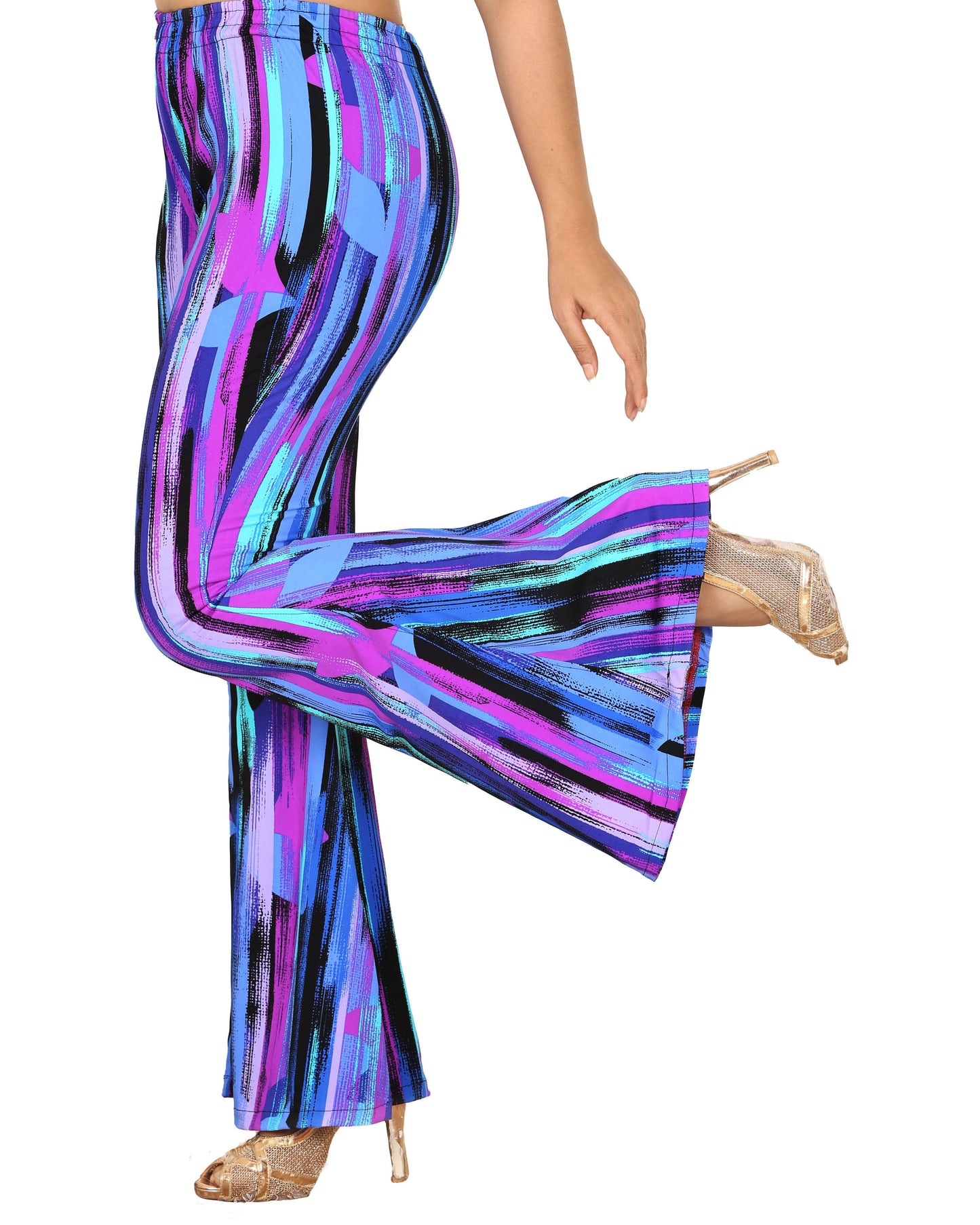 Printed Bell-Bottom Pant - Purple